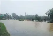  ?? HT PHOTO ?? Flooding at Katakhal area in Tripura on Sunday.