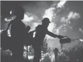  ?? Jeff Larson/appeal-democrat ?? Firefighte­rs battle the Bobcat Fire north of Mt. Wilson on Angeles Crest Highway.