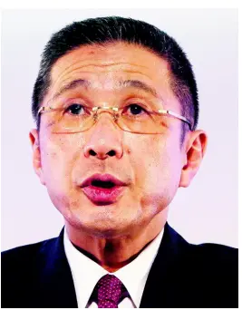  ?? AP ?? Nissan Motor CEO Hiroto Saikawa speaks during a press conference at the Nissan Global Headquarte­rs in Yokohama, near Tokyo on Tuesday, May 14, 2019.