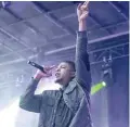  ??  ?? Mick Jenkins (pictured at the Pitchfork Music Festival in 2016) is scheduled to perform a drive-in show at the Adler Planetariu­m parking lot. ASHLEE REZIN GARCIA/SUN-TIMES