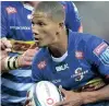  ?? ?? STORMERS flyhalf Manie Libbok. | PHANDO JIKELO. | ANA