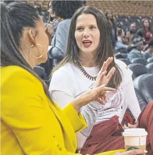  ?? RICK MADONIK TORONTO STAR ?? Raptors executive Teresa Resch, right, has seen growth in the involvemen­t of women in the NBA.