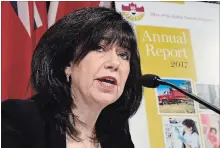  ?? FRANK GUNN THE CANADIAN PRESS ?? Ontario Auditor General Bonnie Lysyk, shown in this 2017 file photo, on Thursday released her report on Niagara Peninsula Conservati­on Authority.