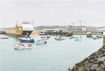  ?? MARC LE CORNU / VIA REUTERS ?? A French fishing fleet created a blockade the entrance to the harbour in the island of Jersey on May 6.