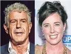  ??  ?? Los céLebres chef Anthony Bourdain y la diseñadora de modas Kate spade, dos víctimas recientes