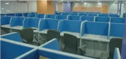  ?? W5 ?? An abandoned call- centre room in Thane, a Mumbai suburb, raided by police in 2016. More than 700 employees worked in the facility.