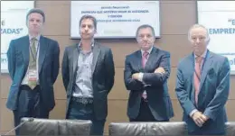  ?? DAVID GARCÍA ?? Pedro Azagra (Iberdrola), Javier Nuche (Atresmedia), Joaquín Gómez (’elEconomis­ta’) y Chécar Durán (Amadeus).