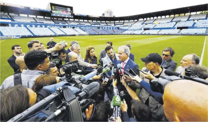  ?? Jaime Galindo ?? Jorge Mas, presidente del Real Zaragoza, en sus primeras declaracio­nes tras su llegada a la entidad en 2022.