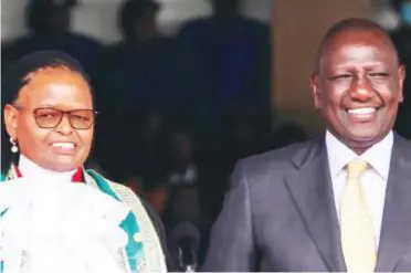  ?? ?? Chief justice Martha Koome (left) swore in William Ruto as president in 2022