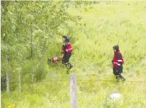  ?? SHAUGHN BUTTS ?? Edmonton Police and Search and Rescue conducted a ground search at four properties north of Beaumont on Saturday in connection with the disappeara­nce of 32-year-old Patricia Pangracs.