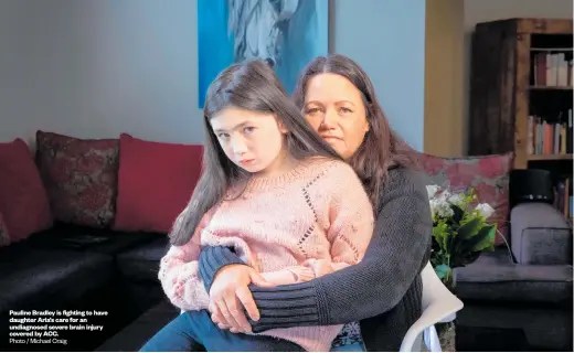  ?? Photo / Michael Craig ?? Pauline Bradley is fighting to have daughter Aria’s care for an undiagnose­d severe brain injury covered by ACC.