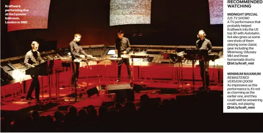  ?? ?? Kraftwerk performing live at the Lyceum ballroom, London in 1981