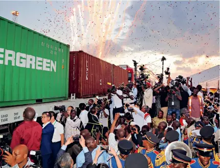  ?? ?? The handover ceremony of the Mombasa-Nairobi Railway is held in the Kenyan port city of Mombasa on 30 May 2017