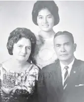  ??  ?? My grandparen­ts Col. Nazario Mayor and Mary Loudon with their youngest daughter Lorraine during her 18th birthday in 1964.