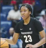  ?? Associated Press ?? Vanderbilt’s Iyana Moore, pictured on March 3, 2022, scored 22 points to help Vanderbilt defeat Columbia 72-68 in a First Four NCAA Tournament game on Wednesday in Virginia.