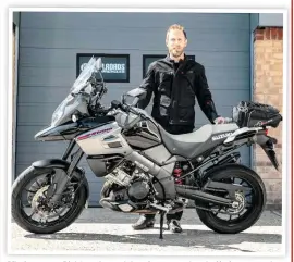  ??  ?? Bike instructor Rich has changed the mirrors to reduce buffeting at speed