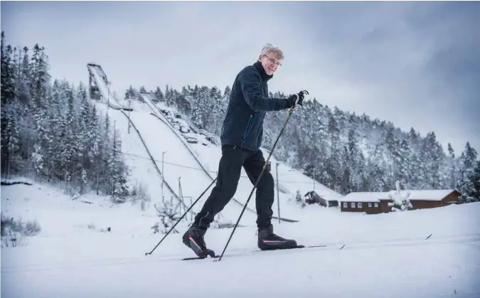  ?? FOTO: BJELLAND, KJARTAN ?? Kåre Gautestad benyttet seg av nykjørte løyper på Sandrip tirsdag formiddag.