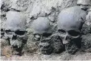  ??  ?? Archaeolog­ists have so far found 676 skulls at the site.