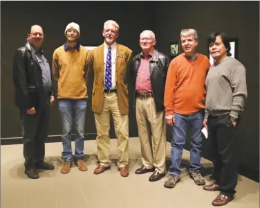  ?? Siandhara Bonnet / News-Times ?? Winners: The winners and judge of South Arkansas Arts Center's "The Viewfinder" bi-annual photo contest (from left) Scott Brown, Taylor Thomas, judge Steven Ochs, Randy Harbour, Paul Waschka and Abel Oliver.