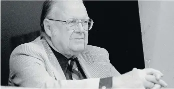  ?? THE CANADIAN PRESS/FILES ?? Harold Ballard looks out from his private box at Maple Leaf Gardens in 1981.