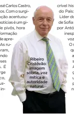  ??  ?? Ribeiro Cristóvão: imagem sóbria, voz
mítica e autoridade
natural.