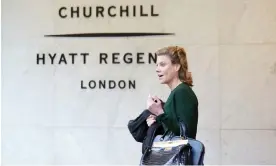  ?? Photograph: Zac Goodwin/PA ?? Newcastle co-owner Amanda Staveley leaves the Churchill hotel in London, after a Premier League shareholde­r meeting.