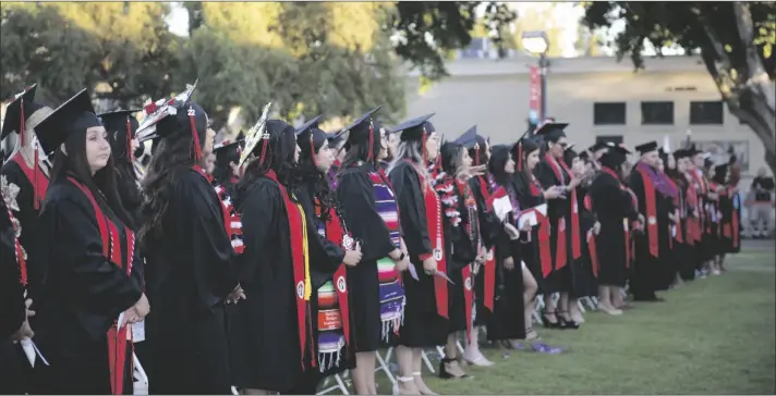  ?? ?? SDSU-IV’s Class of 2022 attends commenceme­nt at the university’s Rollie Carrillo Quad on Thursday.