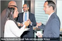  ??  ?? Nina Schmidt im Small Talk mit Alexander Kraus