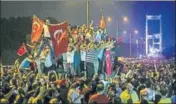  ??  ?? Istanbul citizens take to the streets during the attempted military coup on July 15, 2016. AFP FILE