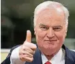  ?? FOTO: DPA ?? Zynisch bis zum Schluss: Ratko Mladic (74) gestern vor Gericht.
