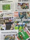  ??  ?? Outcry...German papers were scathing of the national team after the World Cup