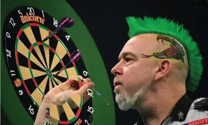  ??  ?? Peter Wright, the PDC world champion, will play in the first match in the tournament. Photograph: Dan Mullan/Getty Images