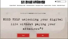  ??  ?? ABOVE No More Ransom is a one-stop shop for ransomware attack advice