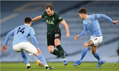  ??  ?? Harry Kane in action for Tottenham against Manchester City last season. Could he be playing for City against Spurs when the Premier League restarts? Photograph: Shaun Botterill/Getty Images