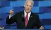  ?? J. SCOTT APPLEWHITE — THE ASSOCIATED PRESS ?? Vice President Joe Biden speaks during the third day of the Democratic National Convention in Philadelph­ia Wednesday.