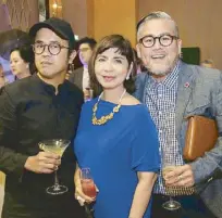  ??  ?? Lesley Mobo, STAR Lifestyle editor Millet Mananquil and fashion designer Rajo Laurel.