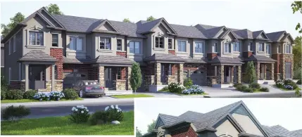  ??  ?? Parkview at River Mill will offer two-storey towns in three unique designs.