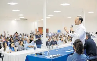  ?? CONGRESO DE PUEBLA /CORTESÍA: ?? Marko Cortés pidió a la militancia activarse y “pintar” de azul al estado