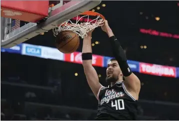  ?? MARCIO JOSE SANCHEZ – THE ASSOCIATED PRESS ?? Clippers center Ivica Zubac is averaging 9.7 points and a career-high 10.8 rebounds per game this season.