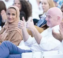  ?? — AFP ?? Fifa President Gianni Infantino attends Youth festival opening ceremony in Doha ahead of the Qatar 2022 World Cup tournament.