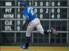  ?? AP PHOTO/ERIC CHRISTIAN SMITH ?? Toronto Blue Jays' Curtis Granderson rounds the bases after hitting a solo home run off Houston Astros starting pitcher Justin Verlander during the seventh inning of a baseball game, Monday in Houston.