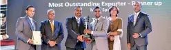  ??  ?? Shaminda Yaddehige receiving the award at 26th Annual NCE Export Awards 2018