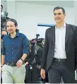  ?? FOTO: AP ?? Los líderes de los socialista­s y Podemos, Sánchez e Iglesias.