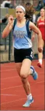  ?? BOB RAINES — DIGITAL FIRST MEDIA ?? North Penn’s Natalie Kwortnik wins the third heat of the 200-meter run Saturday.