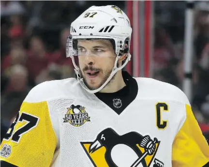  ?? TONY CALDWELL ?? Sidney Crosby has excelled in every pressure-packed situation he has faced, and Thursday’s Game 7 against the Ottawa Senators with a Stanley Cup final berth on the line is just one more for the Pittsburgh Penguins captain.