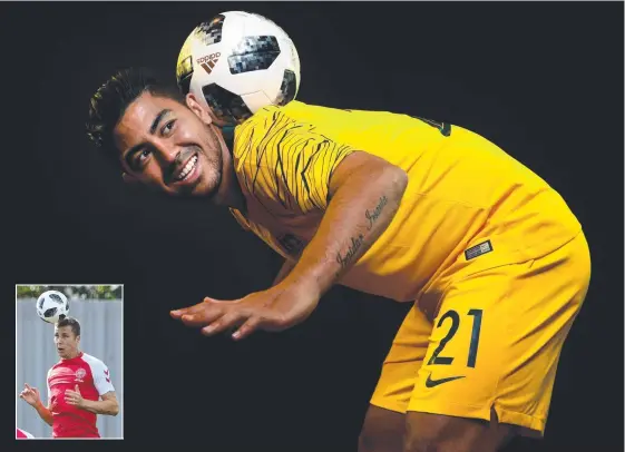  ?? Main picture: TOBY ZERNA ?? Rising Socceroos star Massimo Luongo and (inset) Christian Eriksen.