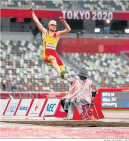  ?? JAIME DE DIEGO / EFE ?? El español Iván Cano durante su participac­ión en salto de longitud T13.