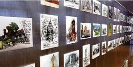  ?? ?? Obra. La muestra en el centro cultural incluye 150 croquis de 30 dibujantes.