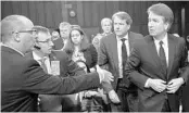  ?? SAUL LOEB/AFP/GETTY IMAGES ?? Fred Guttenberg, father of Parkland shooting victim Jaime Guttenberg, tries to shake handswith Judge Brett Kavanaugh.