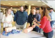  ?? PHOTO PROVIDED ?? Cohoes High School faculty learn how to ‘Stop the Bleed.’